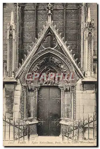 Cartes postales Paris Eglise Notre Dame Porte Rue Du Cloitre Notre Dame