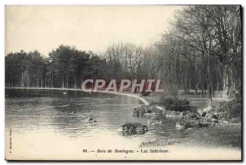 Cartes postales Paris Bois De Boulogne Lac Interieur