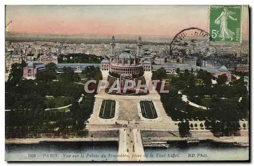 Ansichtskarte AK Paris Vue Sur Le palais Du Troendero Tour Eiffel