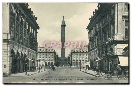 Cartes postales Paris La Place Et La Colonne Vendome