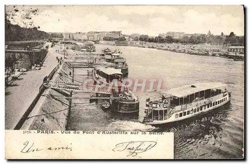 Cartes postales Paris Vue Du pont D&#39Austerlitz sur la Seine Bateau Peniche