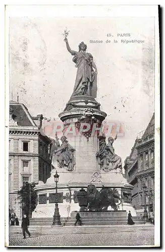 Cartes postales Paris Statue De La Republique