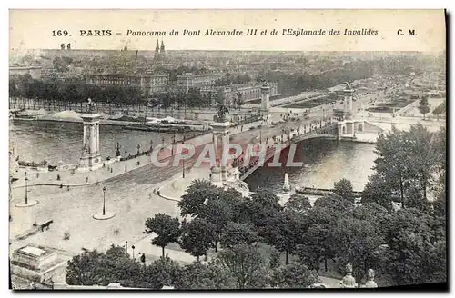 Cartes postales Paris Panorama Du Pont Alexandre III et de l&#39esplanade des Invalides