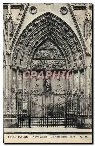 Cartes postales Paris Notre Dame Portail Lateral Nord