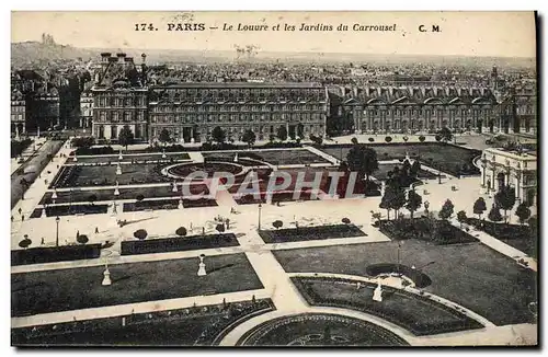 Cartes postales Paris Le Louvre Et Les Jardins Du Carrousel