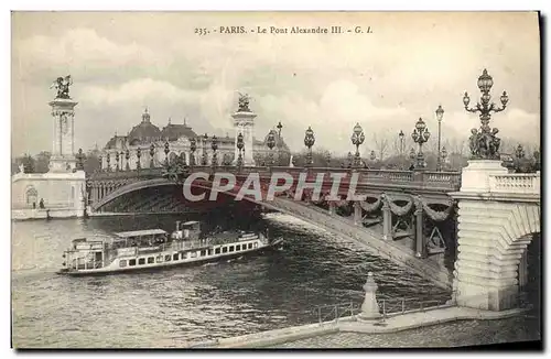 Ansichtskarte AK Paris Le pont Alexandre III Bateau Peniche