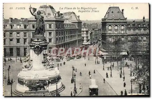 Cartes postales Paris La Place De La Republique