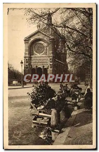 Cartes postales Paris L&#39Eglise Saint Augustin Marchands de fleurs Petits Metiers