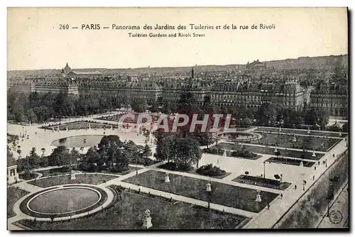 Ansichtskarte AK Paris Panorama des Jardins des Tuileries et de la Rue de Rivoli