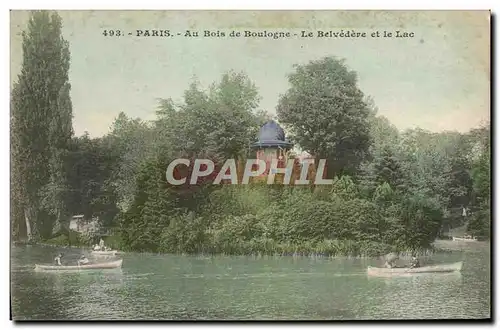 Cartes postales Paris Au Bois de Boulogne Le Belvedere et le Lac