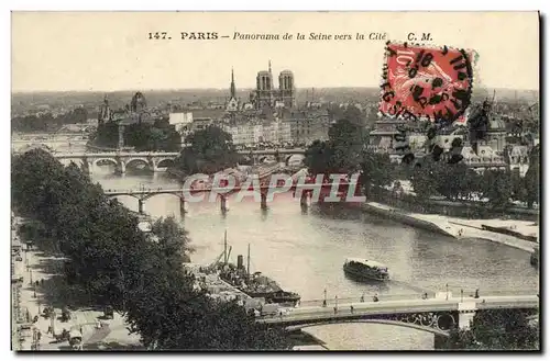 Ansichtskarte AK Paris Panorama de la Seine Vers la Cite