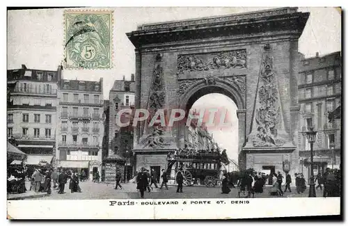 Cartes postales Paris Boulevard & Porte St Denis