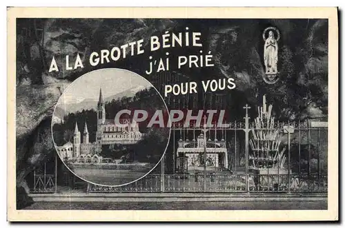 Cartes postales Lourdes La Grotte et la Basilique