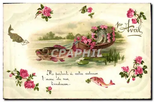 Cartes postales Fantaisie Poisson 1er Avril