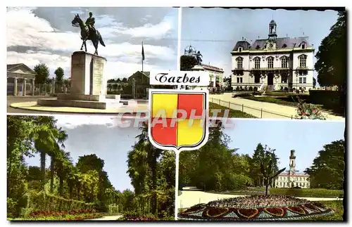 Cartes postales moderne Tarbes Statue du Marechal Foch L&#39hotel de ville Allee des Palmiers Parc Massey Le musee