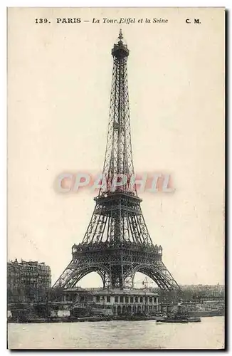 Cartes postales Paris La Tour Eiffel et la Seine