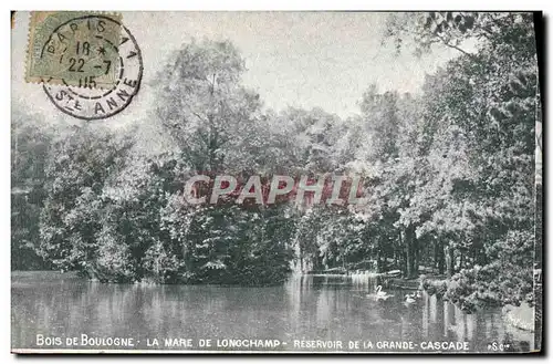 Cartes postales Paris Bois de Boulogne La mare de Longchamp Reservoir de la grande cascade