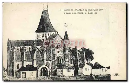 Cartes postales Eglise De Villiers le Bel D&#39Apres Une estampe de l&#39epoque