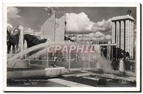 Ansichtskarte AK Paris Exposition internationale 1937 Jardins et bassins du Trocadero Pavillons de la Norvege et