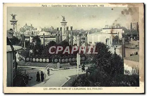 Cartes postales Paris Exposition Internationale des Arts Decoratifs 1925 Les jardins de Paris et l&#39esplanade