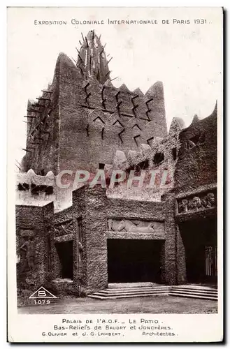 Ansichtskarte AK Paris Exposition coloniale internationale 1931 Palais de L&#39AOF Le patio Bas reliefs de Baudry