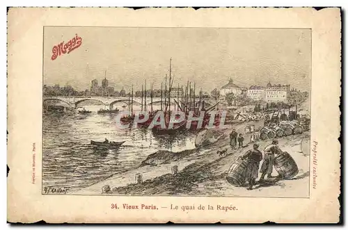 Cartes postales Paris Le Quai de la Rapee Publicite Maggi