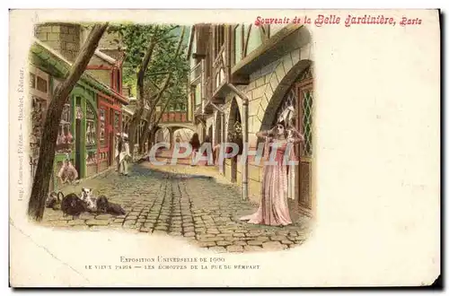Cartes postales Paris Souvenir de la Belle Jardiniere Exposition universelle 1900 Le vieux Paris Les echoppes de