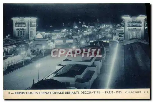 Cartes postales Paris Exposition Internationale Des Arts Decoratifs 1925 Vue de nuit
