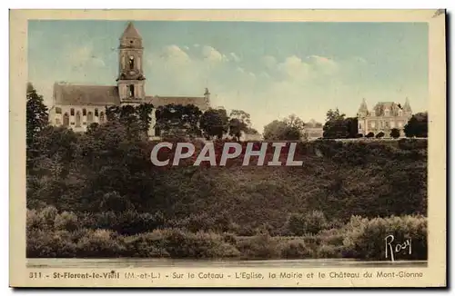 Ansichtskarte AK St Florent le Vieil Sur le Coteau L&#39Eglise la Mairie et le Chateau du Mont Glonne