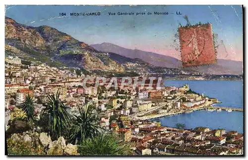 Cartes postales Monte Carlo Vue Generale Prise de Monaco