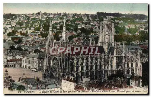 Cartes postales Rouen L&#39Eglise St Ouen et Vue Generale de Bihorel