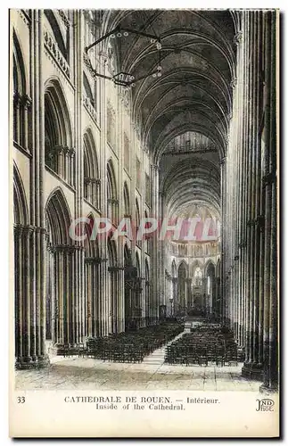 Cartes postales Rouen Cathedrale De Interieur