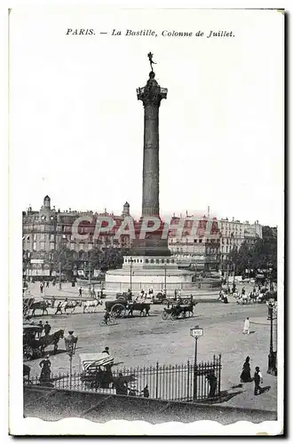 Cartes postales Paris La Bastille Colonne de Juillet