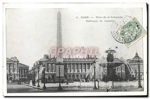 Ansichtskarte AK Paris Place de la Concorde Obelisque de Louqsor