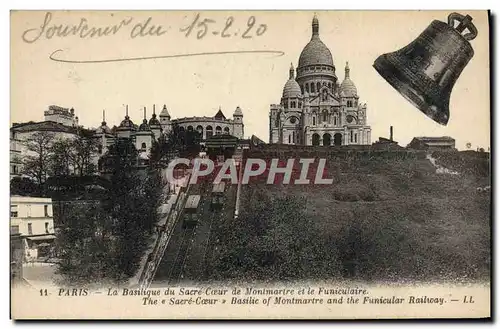 Ansichtskarte AK Paris la basilique du Sacre Coeur de Montmarire et le Funiculaire Cloche