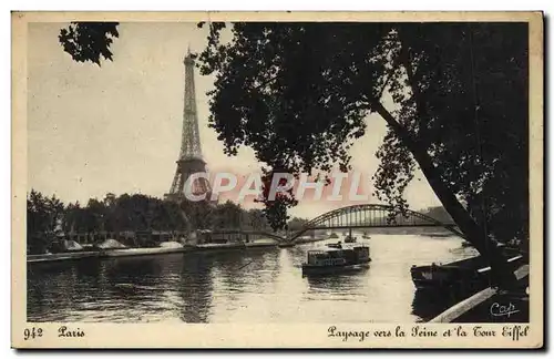 Ansichtskarte AK Paris Et Ses Merveilles Paysage vers la Seine et la Tour Eiffel