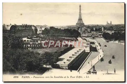 Cartes postales Paris Panorama Vers les Invalides et la Tour Eiffel