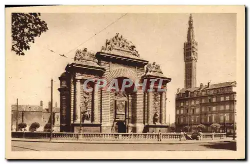 Ansichtskarte AK Lille La porte de Paris et le beffroi