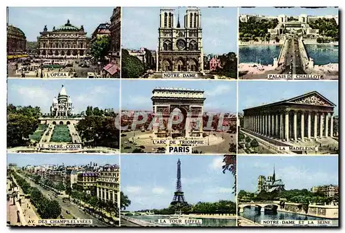 Moderne Karte Souvenir de Paris