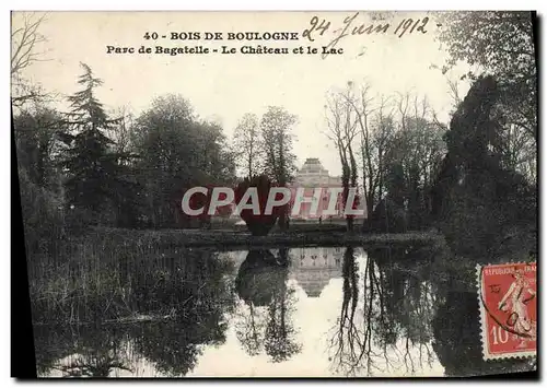 Ansichtskarte AK Bois de Boulogne Parc de Bagatelle Le Chateau et le Lac