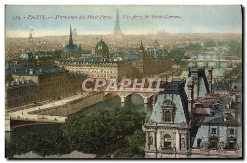 Ansichtskarte AK Paris Panorama des Huit Ponts Vue prise de Saint Gervais