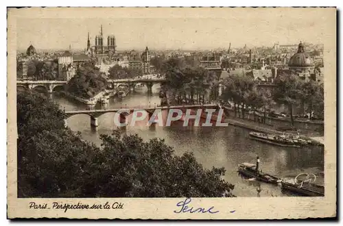 Ansichtskarte AK Paris Perspective sur la Cite Bateau Peniche