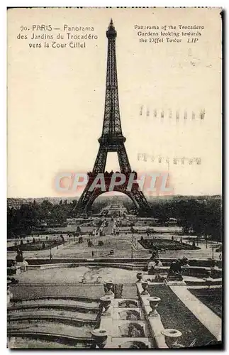 Ansichtskarte AK Paris Panorama des Jardins du Trocadero Vers la Tour Eiffel Elephant