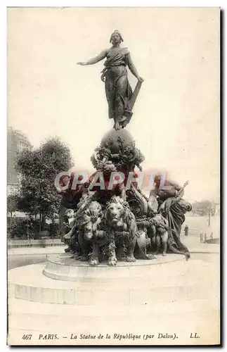 Ansichtskarte AK Paris La Statue de la Republique Lion Dalou