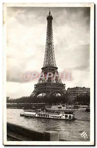 Ansichtskarte AK Paris Et ses Merveilles La Tour Eiffel Bateau Peniche