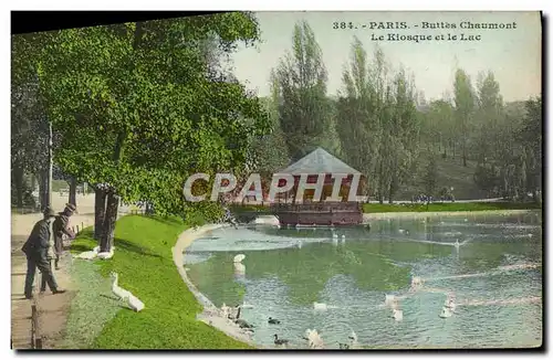 Cartes postales Paris Buttes Chaumont Le Kisoque et la Lac