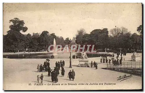 Ansichtskarte AK Paris Le Bassin et la Grande Allee du Jardin des Tuileries