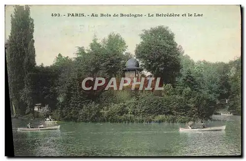 Cartes postales Paris Au Bois de Boulogne Le Belvedere et le Lac