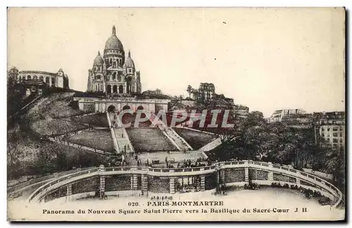 Ansichtskarte AK Paris Montmartre Panorama du nouveau square Saint Pierre vers la basilique du Sacre Coeur