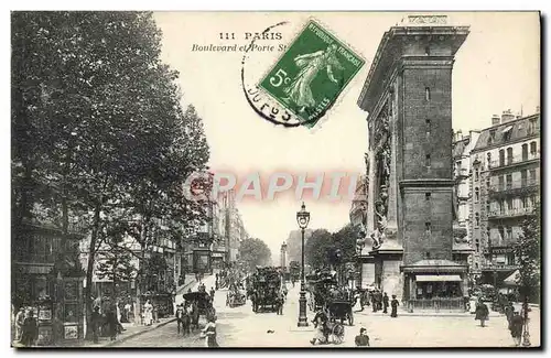 Cartes postales Paris Boulevard et Porte St Denis